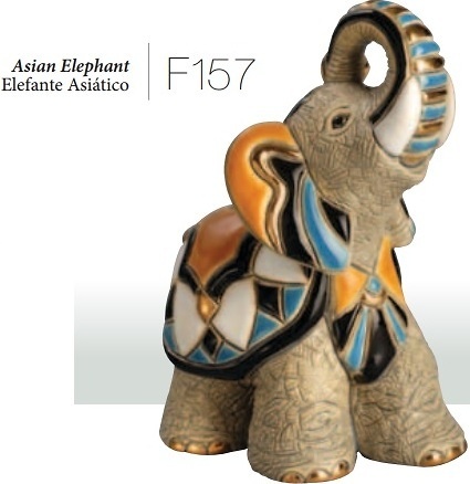 Familia de elefantes asiáticos - DeRosa Rinconada Elefante asiático, F157 