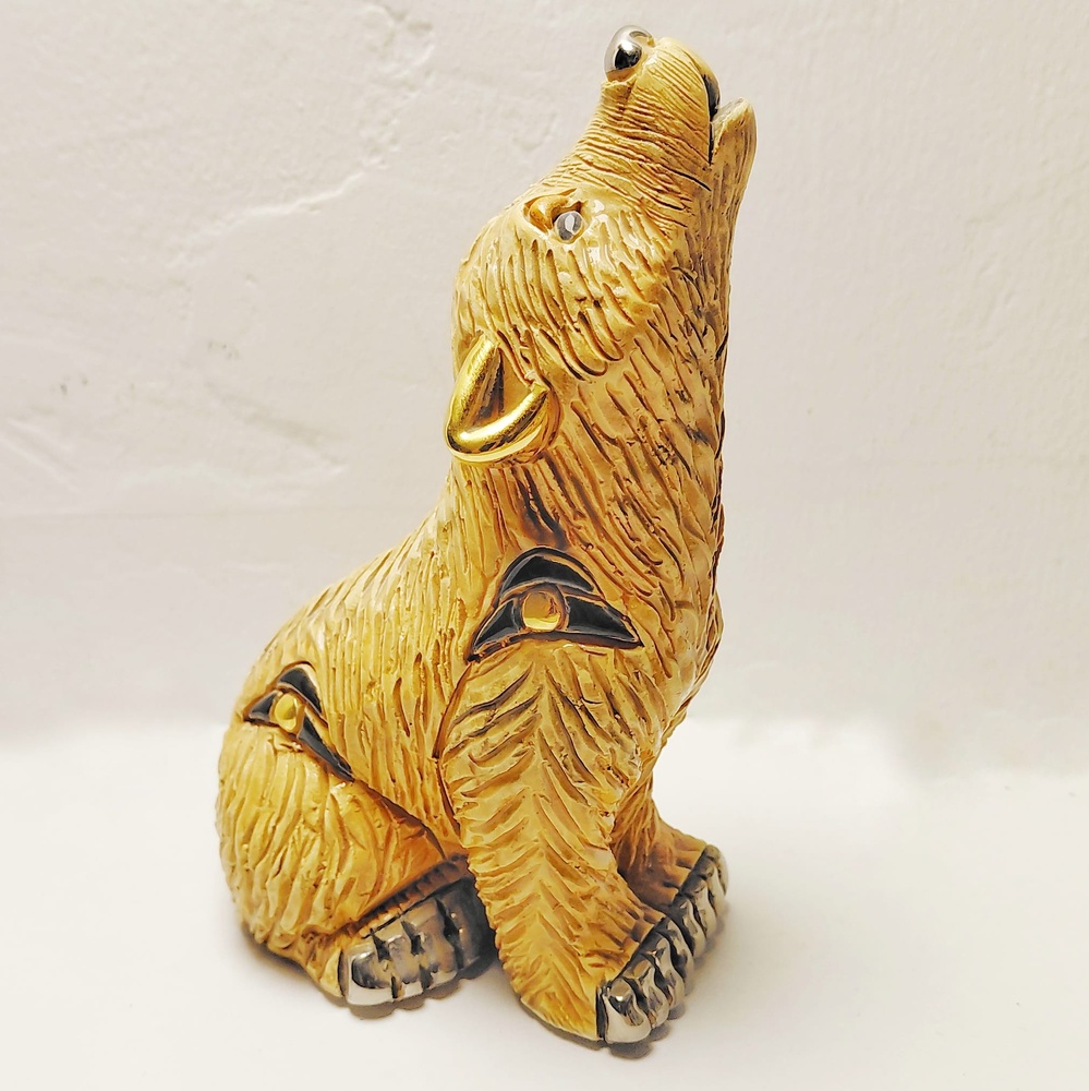 Familia de Lobos F182 y F382 - Artesanía DeRosa Rinconada. Lobo aullando 