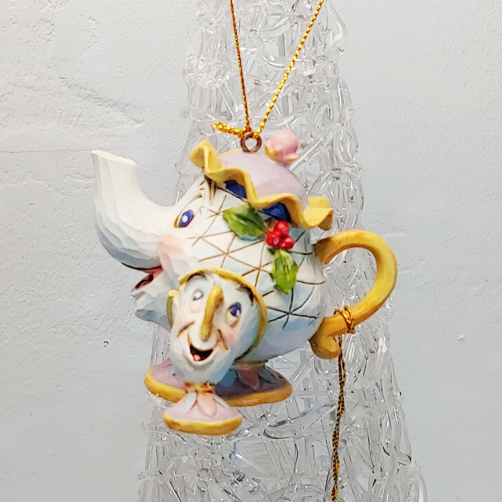 Mrs. Potts und Chip, Jim Shore Weihnachtsbaum-Hängeornament – ​​Disney-Kollektionen 