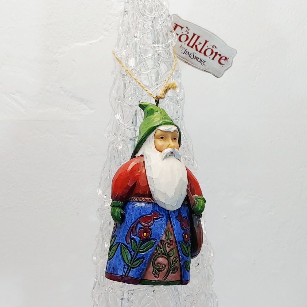 Hängender Weihnachtsschmuck „Weihnachtsmann mit Geschenktüte“ Jim Shore – Weihnachtskollektion von Temasarte 