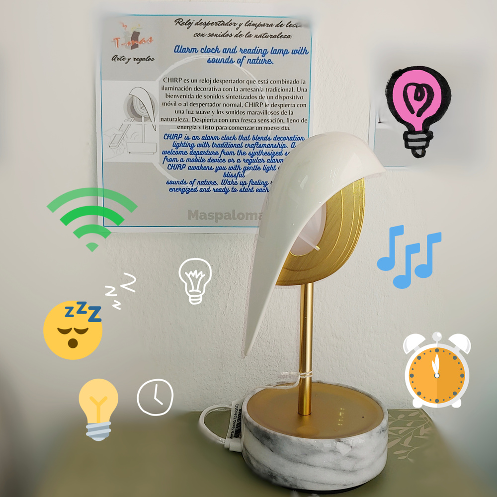 CHIRP - Lamp, clock and alarm clock. 