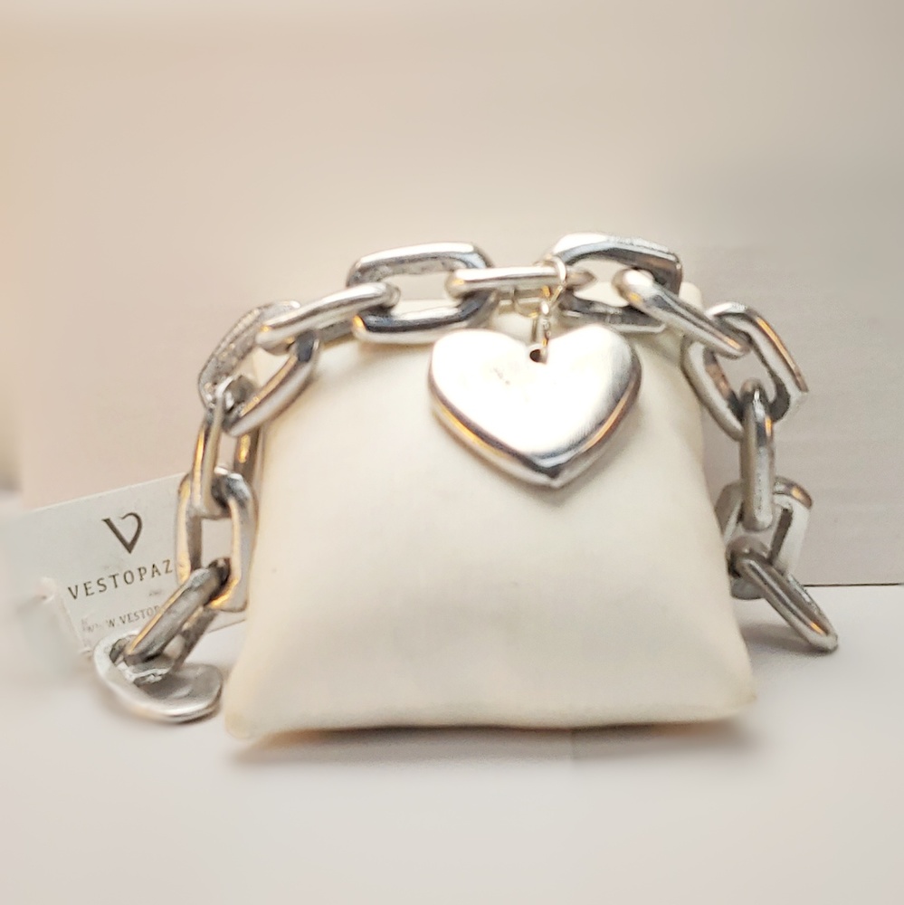 Chain and Heart Bracelet - Vestopazzo Costume Jewelry AL00162 