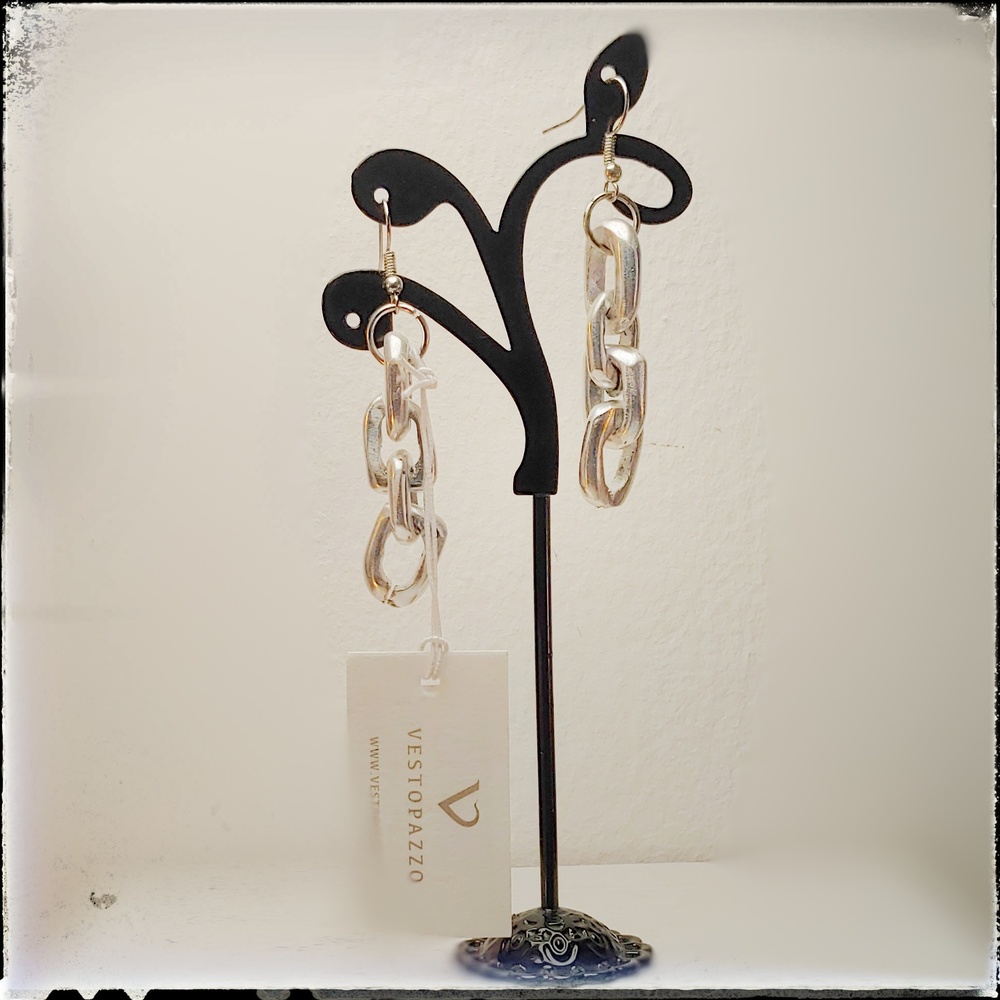 Chain Earrings AL17340 - Vestopazzo Aluminum Jewelry. 