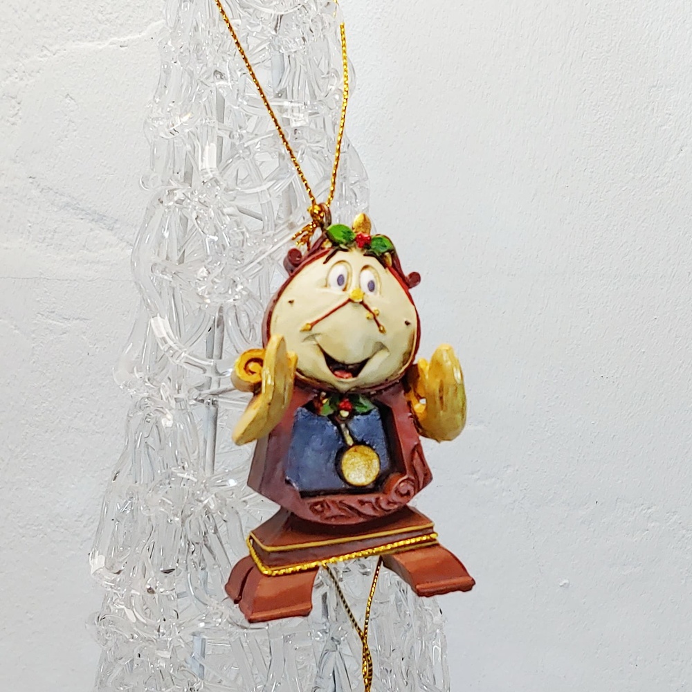 Cogsworth Clock, Jim Shore Christmas Tree Hanging Ornament - Disney Collections 