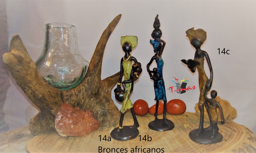 Frauen mit Krügen und Kindern - Afrikanische Bronzen 