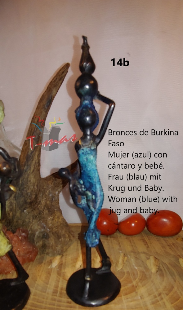 Frauen mit Krügen und Kindern - Afrikanische Bronzen 