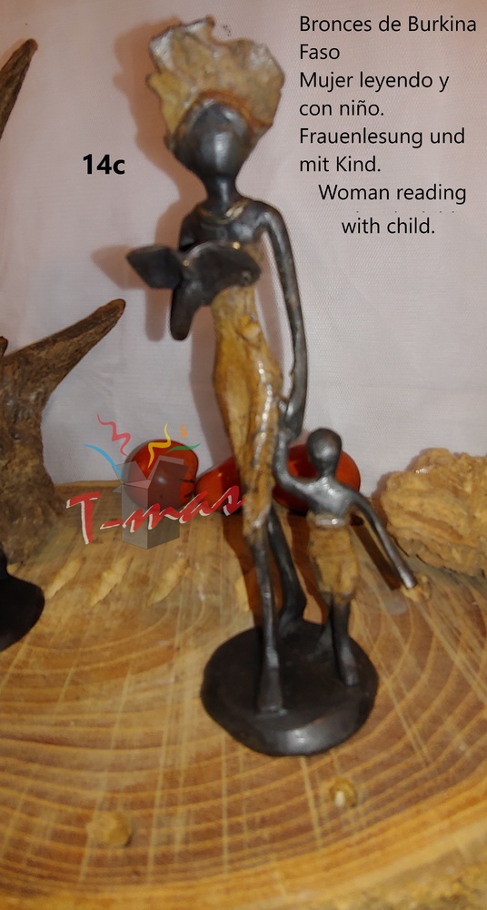 Frauen mit Krügen und Kindern - Afrikanische Bronzen 