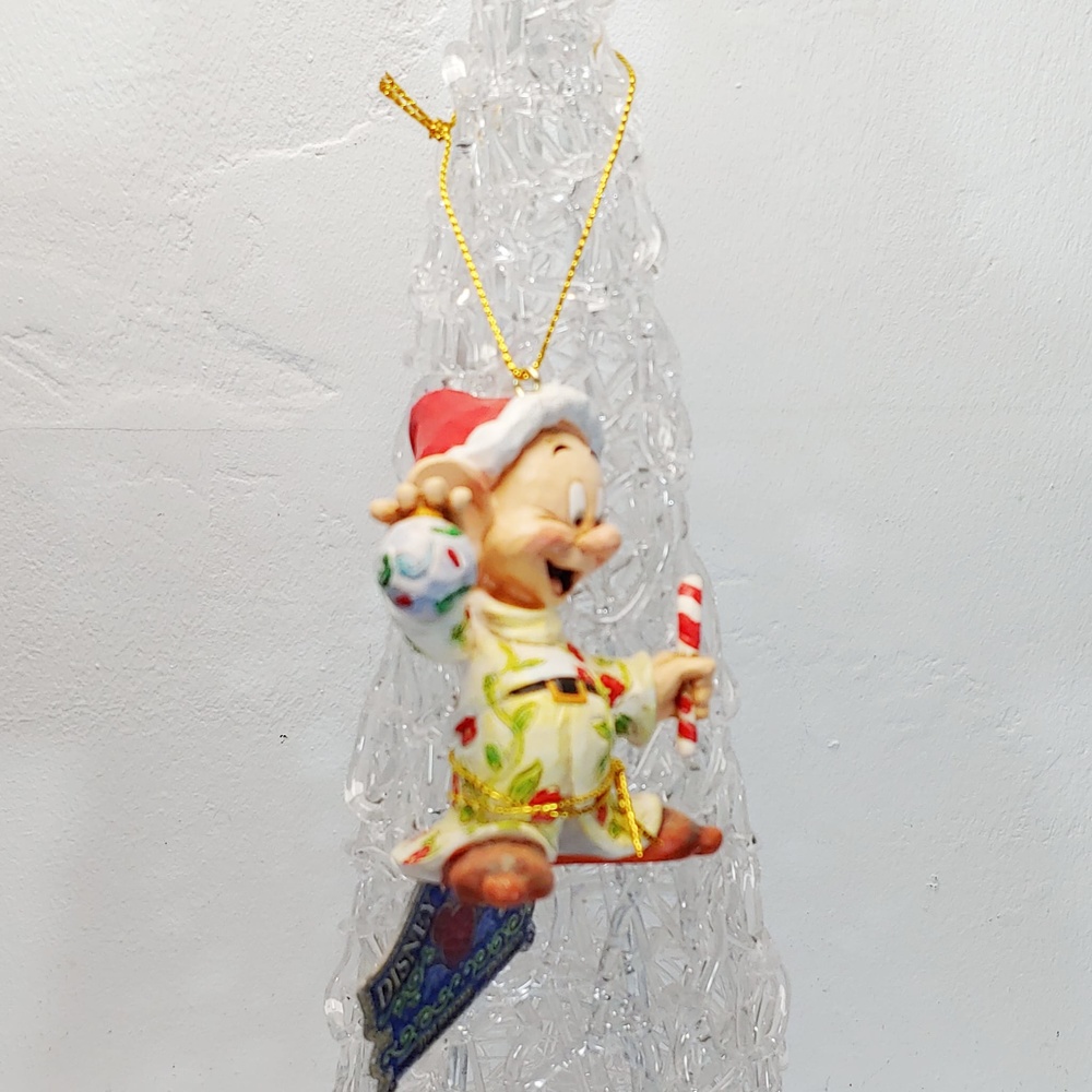 Dopey Dwarf-Figur zum Aufhängen am Weihnachtsbaum aus der Jim Shore Disney Collection 