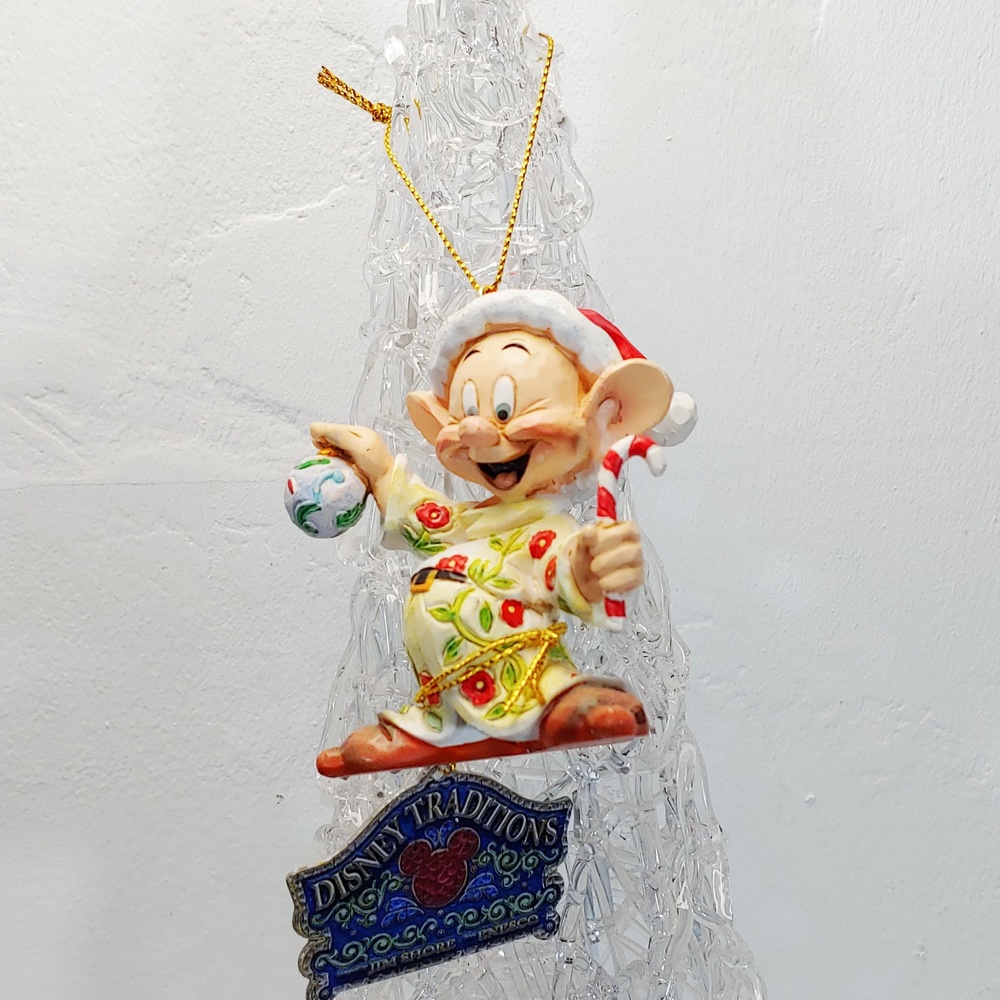 Dopey Dwarf-Figur zum Aufhängen am Weihnachtsbaum aus der Jim Shore Disney Collection 