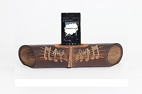 Handgemachte geschnitzte Lautsprecher „Musical Notes“. Handgemachte Bambus-Lautsprecher 