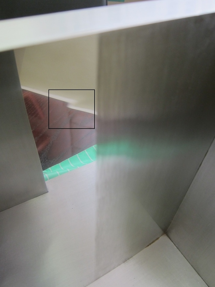 Defect: small dent the size of a finger 