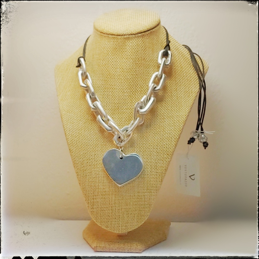 Halskette mit Kette und Herz AL02169 - Vestopazzo Aluminium Modeschmuck 