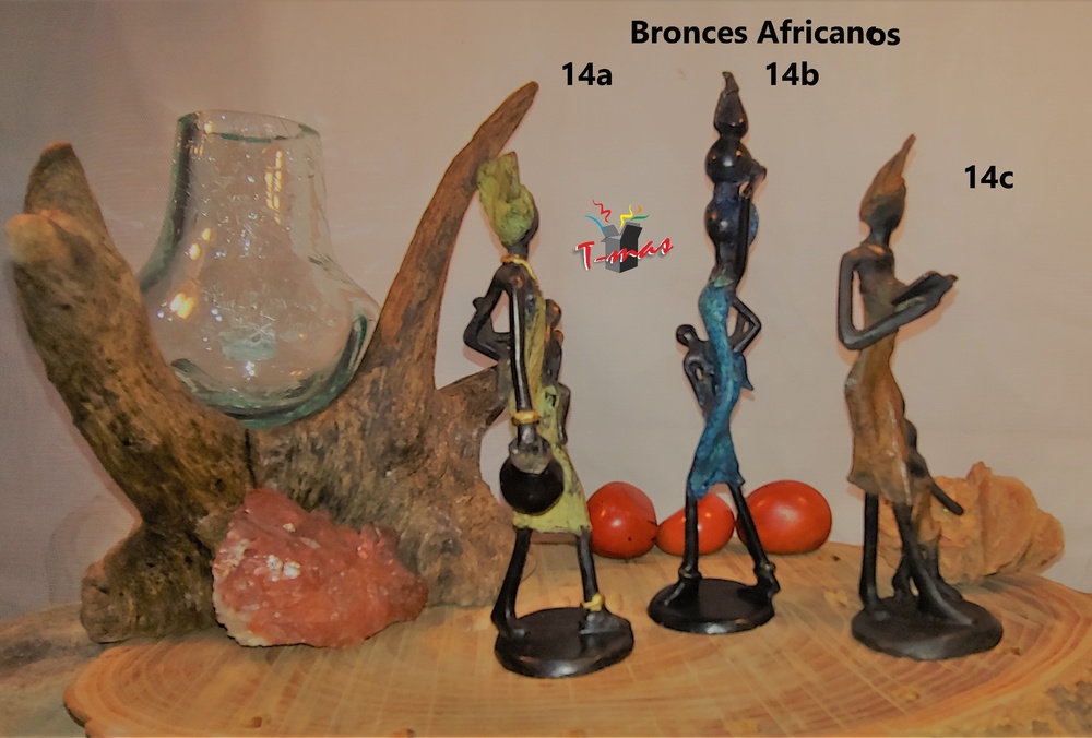 Mujeres con cántaros y niños - Bronces Africanos 