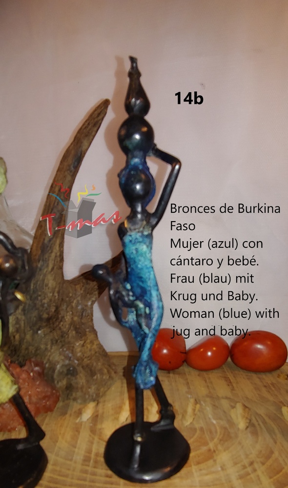 Mujeres con cántaros y niños - Bronces Africanos 