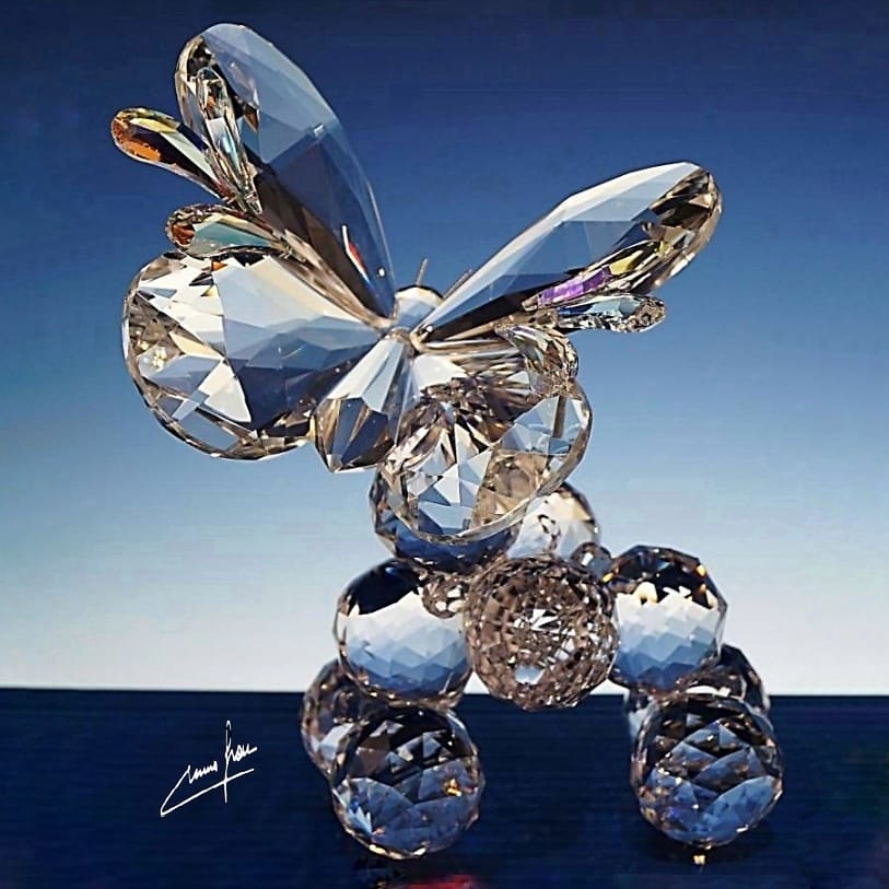 Núria Grau - Butterfly on glass balls 30 cm 