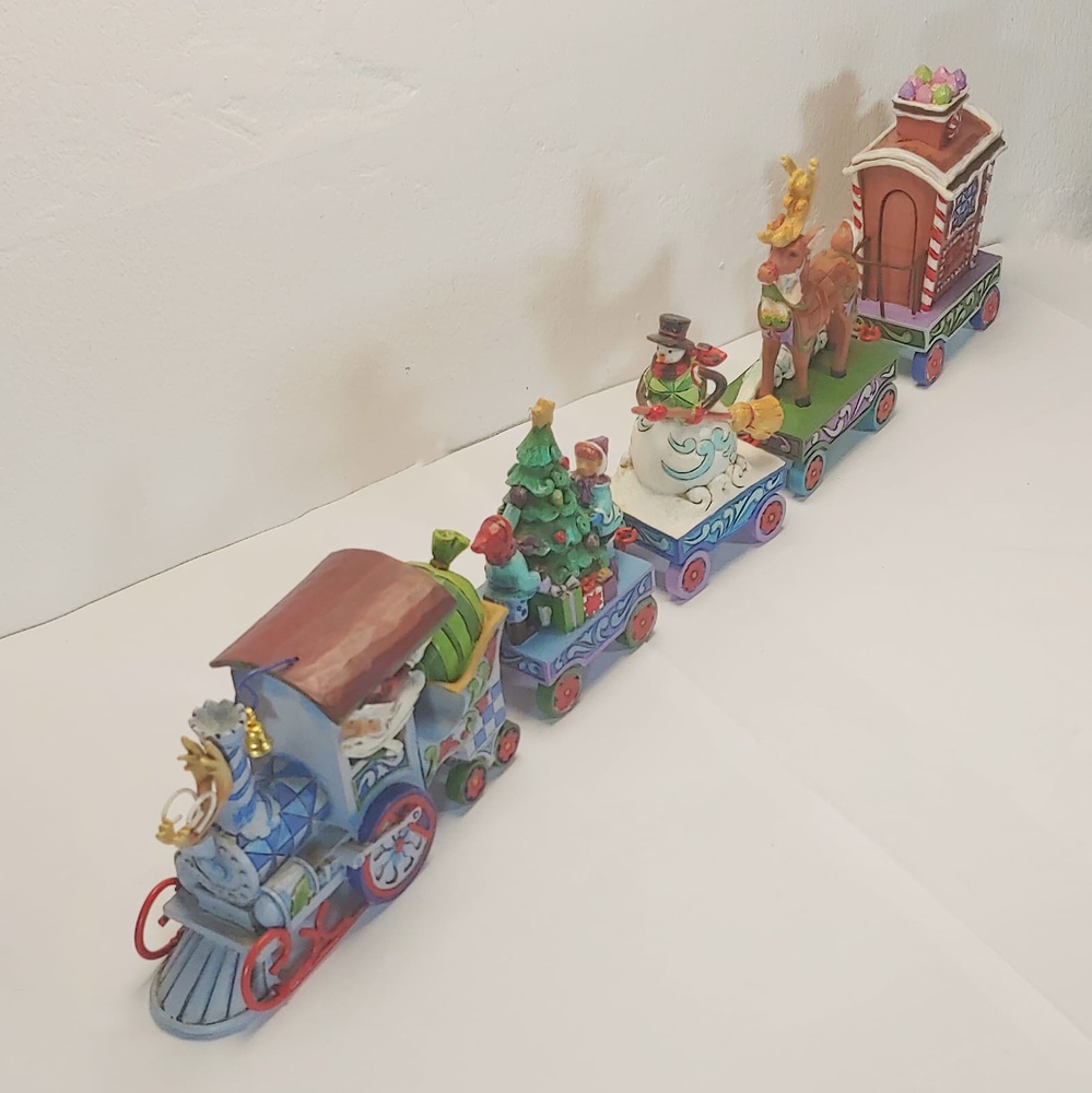„Santa Claus Mini Holiday Express-Set mit 5 Stück“, Jim Shore – Weihnachtskollektion. 