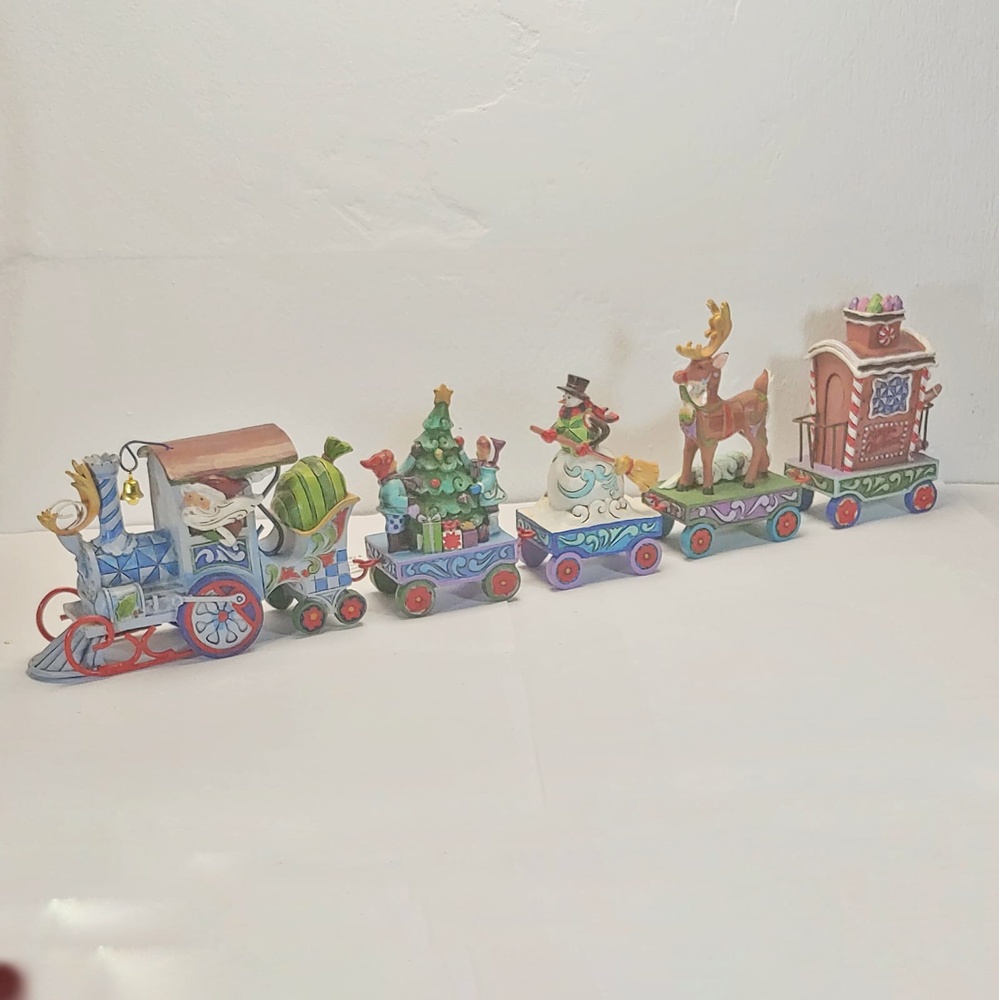 „Santa Claus Mini Holiday Express-Set mit 5 Stück“, Jim Shore – Weihnachtskollektion. 