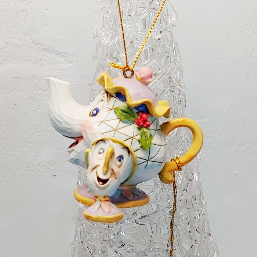 Sra Potts y Chip, ornamento colgante para árbol de navidad Jim Shore - Colecciones de Disney 