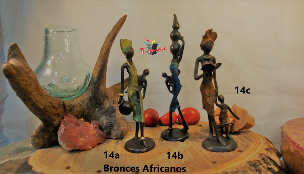 Women with jugs and children - African Bronzes 