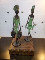 African Bronzes - "Woman with two Pails" and "Woman with cloth"