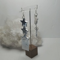 Aluminum "3 stars" earrings - Vestopazzo Costume Jewelry.