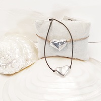 Armband "Kleines Herz" Aluminium und verstellbare Kordel - Vestopazzo Modeschmuck.