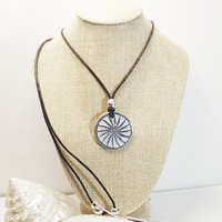 Engraved pendant "Sun" Aluminum and adjustable cord - Vestopazzo Costume Jewelry.