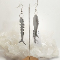 "Fish and fishbone" earrings in aluminum - Vestopazzo Costume Jewelry.
