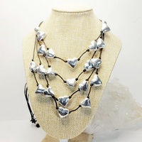 "Multi-heart strips" necklace in aluminum - Vestopazzo Costume Jewelry.