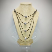 Necklace "4 boule" cord - Vestopazzo Jewelery