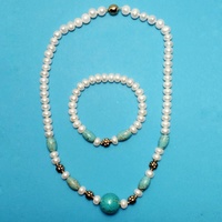 Necklace "Pearl and turquoise" - T-mas Bijou