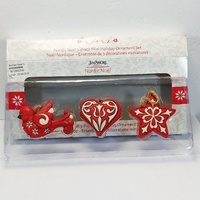 "Nordic Noel" set de 3, ornamentos colgantes Jim Shore - Colección de Navidad