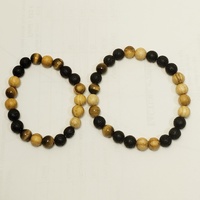 Palo Santo, lava and tiger eye bracelet - T-mas Bijou