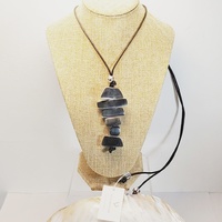 Pendant "Articulated fish" Aluminum and adjustable cord - Vestopazzo Costume Jewelry.