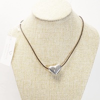 Pendant "Small Heart" Aluminum and adjustable cord - Vestopazzo Costume Jewelry.