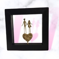 Sonata Gallery - "Love high". Bronze figures scene on wood frame.