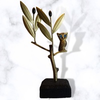 Sonata Gallery - "Owl in the olive grove", wooden frame and bronze figures.