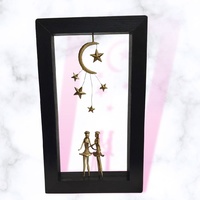 Sonata Gallery - "Rain of stars in lesbos". Bronze figures scene on wood frame.