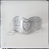Wide engraved bracelet "Heart and arrow" - Vestopazzo Jewelery