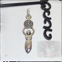 "Woman with spiral" pendant, sterling silver - T-mas Bijou